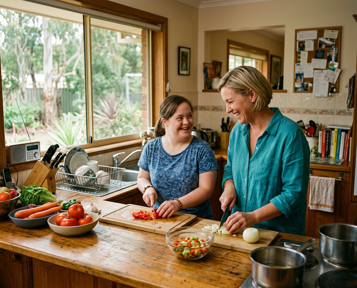 Cooking together at home